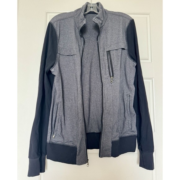 lululemon athletica Other - Lululemon Jacket Men M Gray/Black Full Zip Stretch Zip Pockets Pre-Owned Casual‎